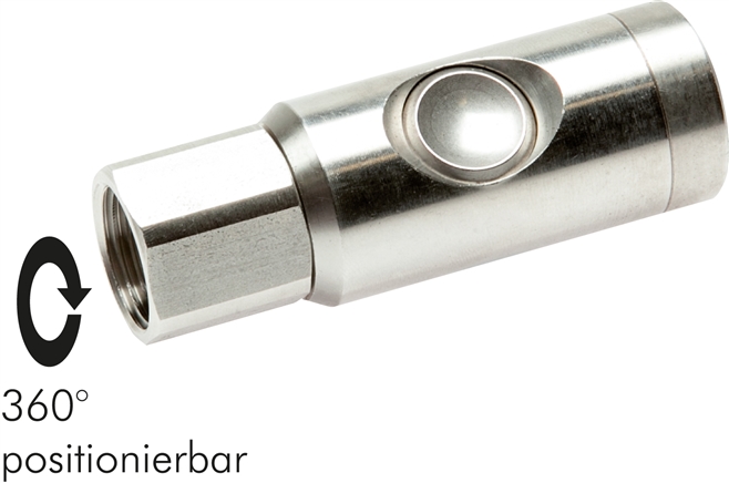 Sicherheits-Druckknopfkupplung (NW7,2), G 3/8" IG, Edelstahl