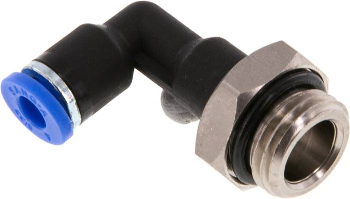 Winkel-Steckanschluss, lang G 1/4"-4mm, IQS-Standard, langer Körper
