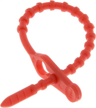 Lösbarer Kabelbinder, 140mm, 1 Befestigungsauge, rot