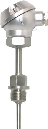 Widerstandsthermometer Pt100 (2-Leiter), G1/2"-6x100mm, mit kurzem Halsrohr