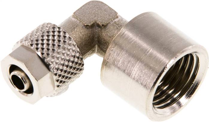 Winkel-Aufschraubverschraubung G 1/4"-6x4mm, Messing vernickelt