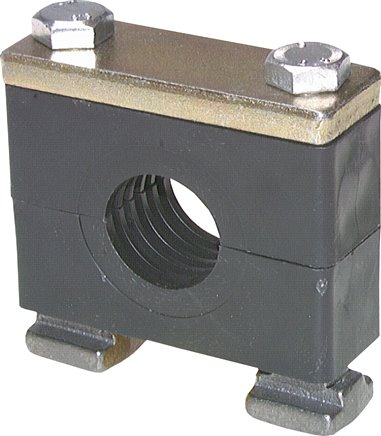 Rohrschelle, 33,7mm, Baugröße 3, schwere Baureihe, zum Aufbau auf C-Tragschiene