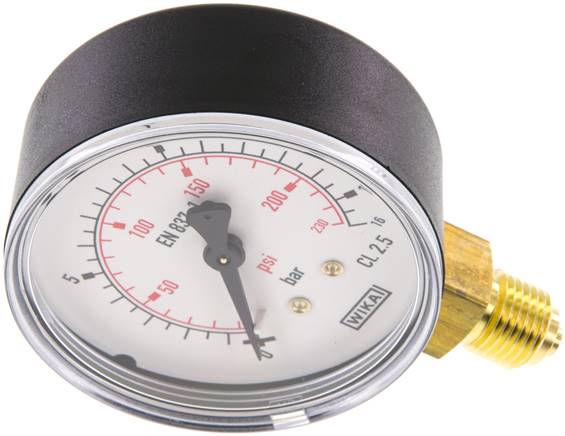Manometer senkrecht (KU/Ms), 63mm, 0 bis 16 bar, G 1/4"
