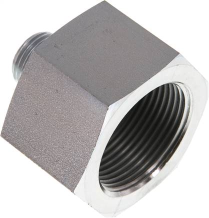 Hydraulik-Reduzierung G 1/2"(AG)-G 1-1/4"(IG), Stahl verzinkt, Elastomerdichtung