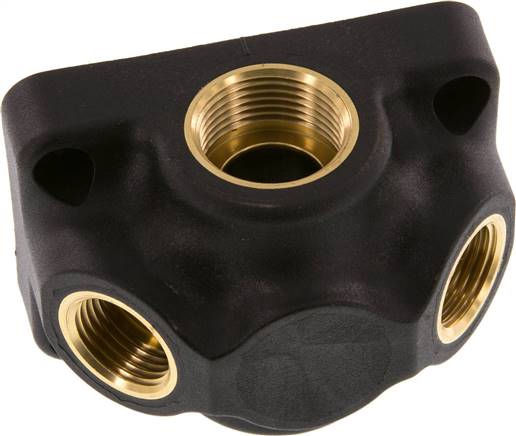 Wanddose (Luftweiche) G 3/4"-2 x G 1/2", Durchgangsverteilerdose