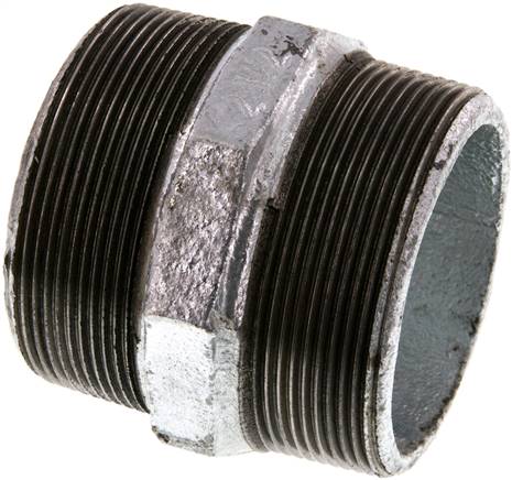 Doppelnippel R 2-1/2"-R 2-1/2", Temperguss verzinkt