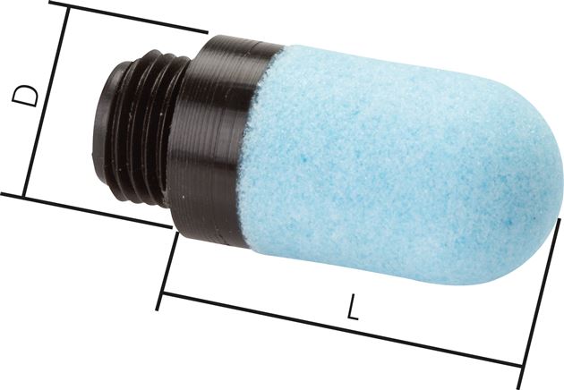 Kunststoff-Schalldämpfer, gesintert (Eco), G 3/4"