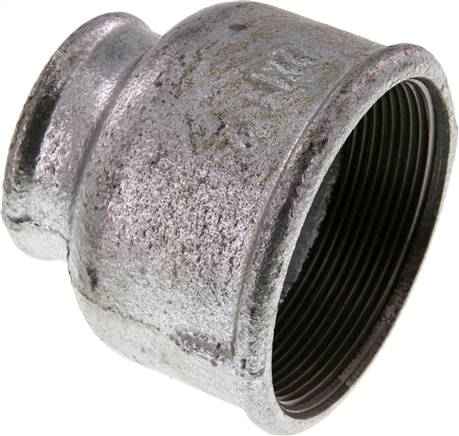 Rundmuffe Rp 2-1/2"-Rp 1-1/2", Temperguss verzinkt