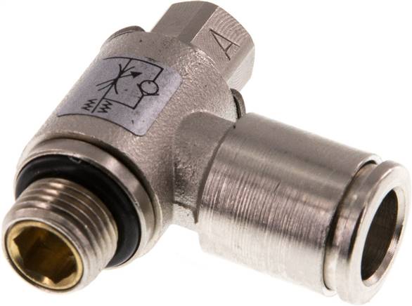 Winkel-Drosselrückschlagventil G 1/8"-8mm,zuluftregelnd, Messing