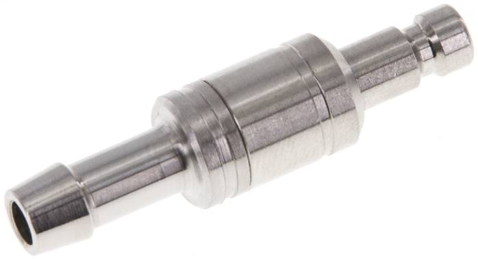 Kupplungsstecker (NW2,7) 5mm Schlauch, 1.4404, beidseitig absperrend