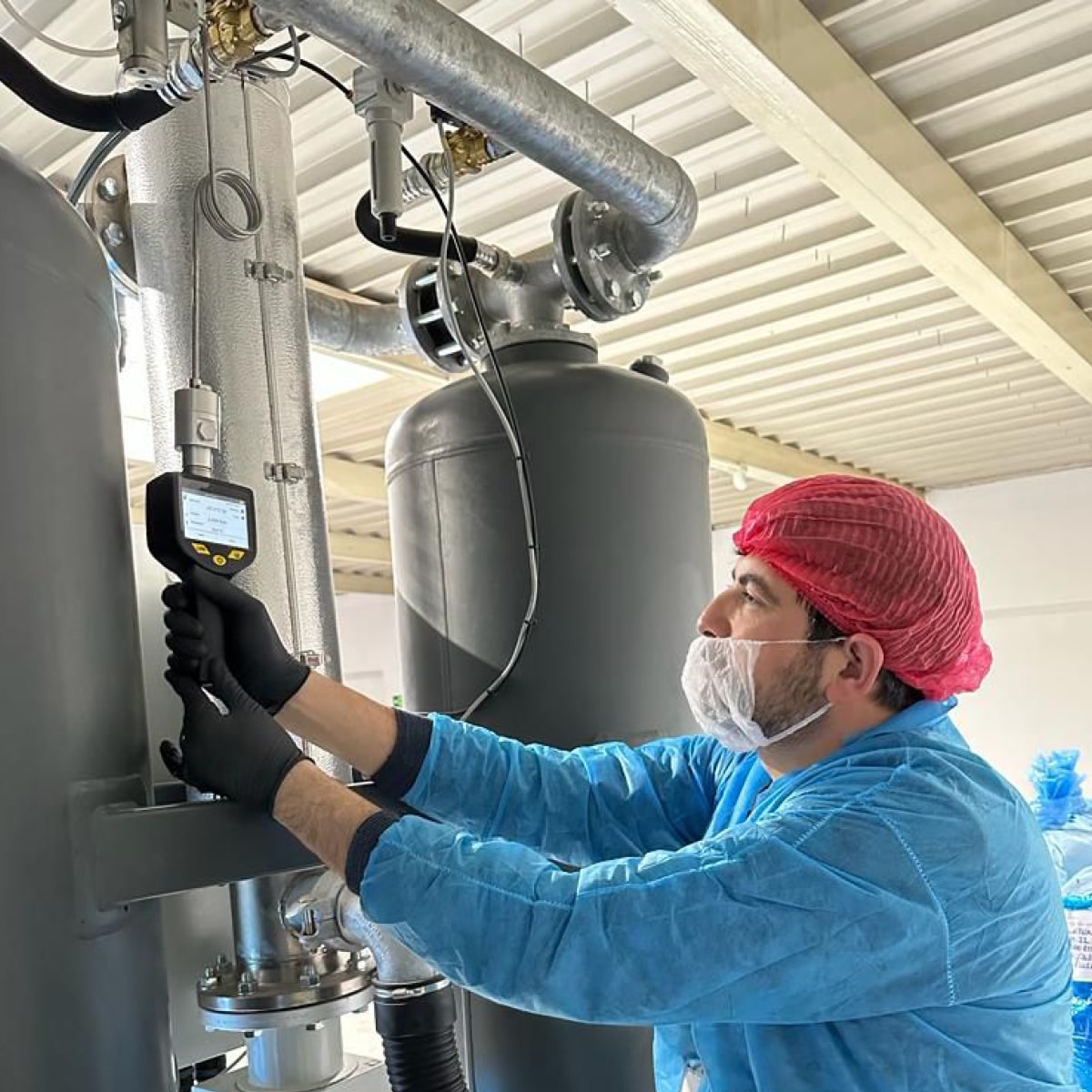 S520 Mobiles Taupunktmessgerät für Druckluft und Gase, -60…+50 °C Td, Drucksensor 16 bar