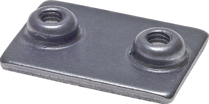 Anschweißplatte, Stahl blank, Baugröße 6, leichte Baureihe