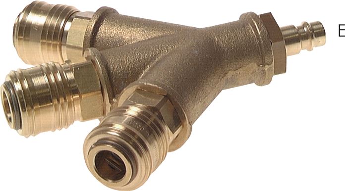 3-fach-Luftweiche mit Schnellkupplungen, Kuppl.-Stecker, 312
