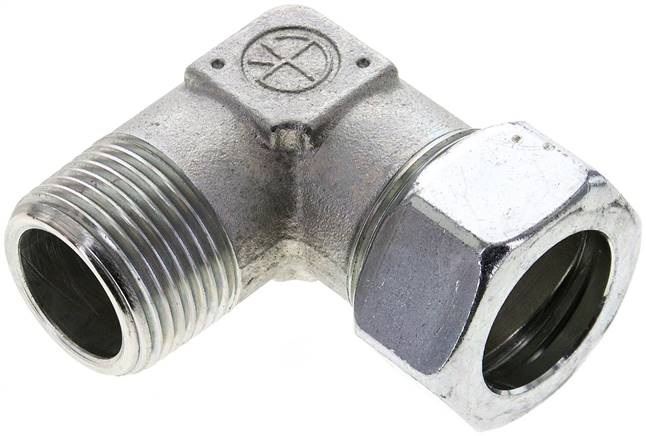 Winkel-Schneidringverschraub. NPT 1"-28 L (M36x2), Stahl verzinkt