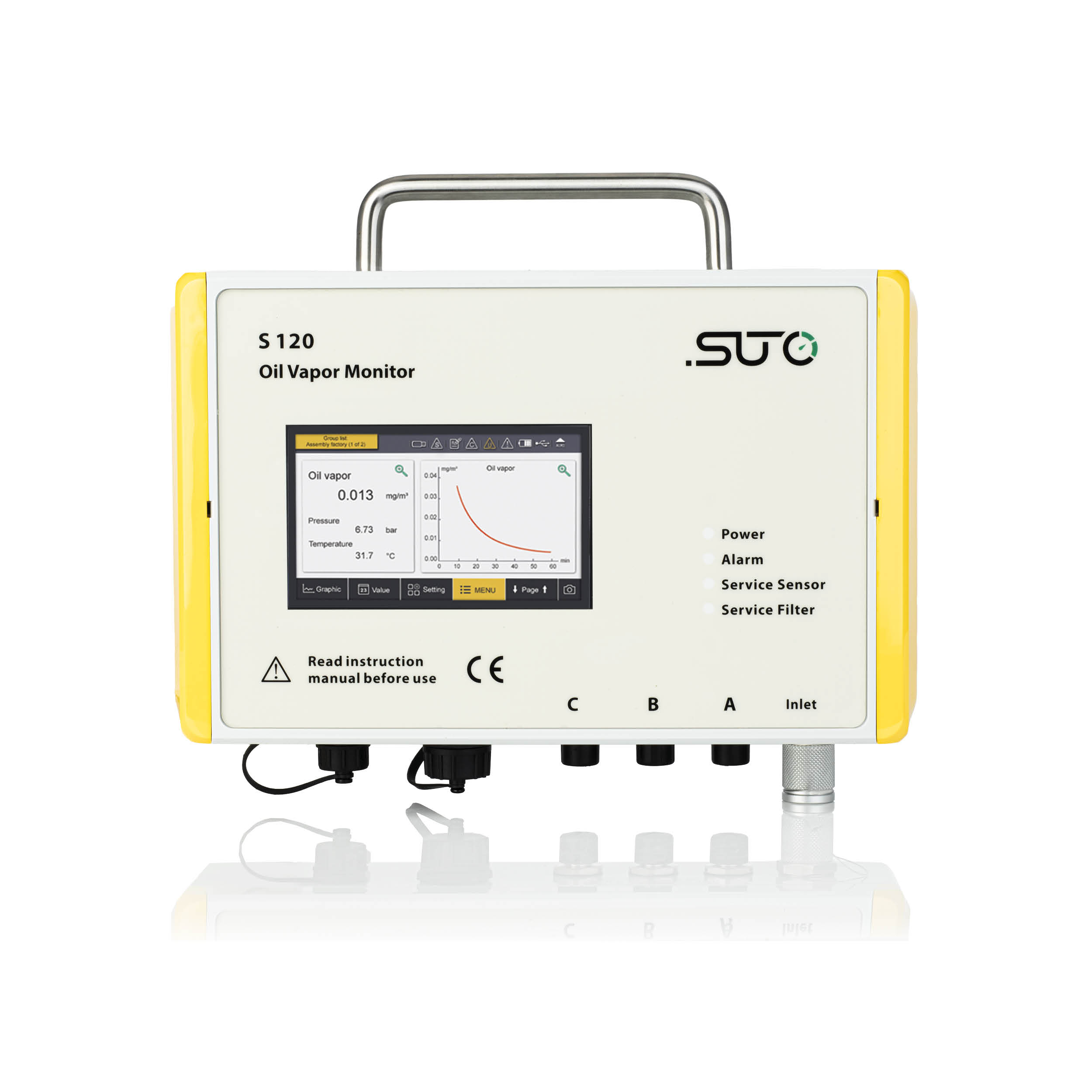 S120 Öldampf-Monitor Druckluft 0,001-5 mg/m³, Touchdisplay, Datenlogger, Modbus