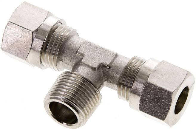 T-Schneidringverschraubung R 3/8"-10 L (M16x1,5), Messing vernickelt