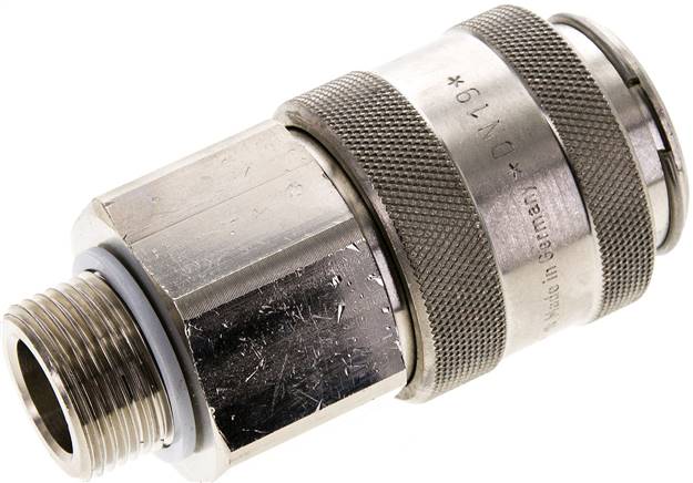 Schnellkupplung (NW19) G 3/4"(AG), Messing vernickelt