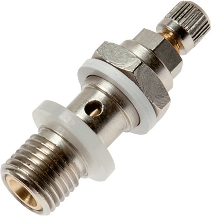 Drosselhohlschraube G 1/8", abluftregelnd (B), Rändelschraube und Kontermutter