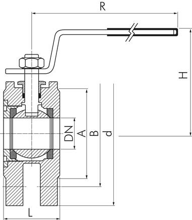 Kompakt-Flanschkugelhahn Eco-Line, Edelstahl, DN80-PN40 (DIN/EN)