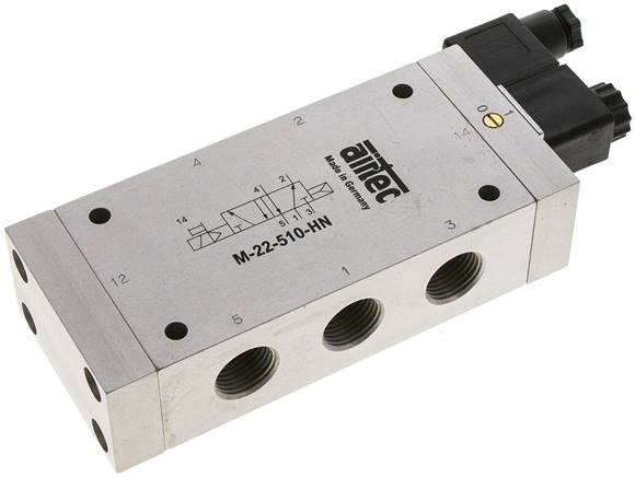 5/2-Wege Magnetventil, G 1/2", Luftfeder, 115 V AC