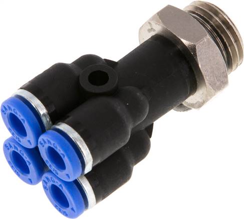 Steckanschluss-Mehrfachvert. G 1/4"-4mm, IQS-Standard