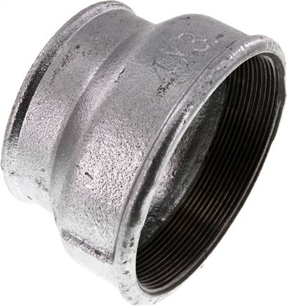 Rundmuffe Rp 4"-Rp 3", Temperguss verzinkt