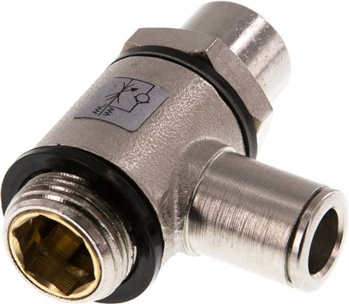 Winkel-Drosselrückschlagventil G 3/8"-8mm,zuluftregelnd, Messing, Eco