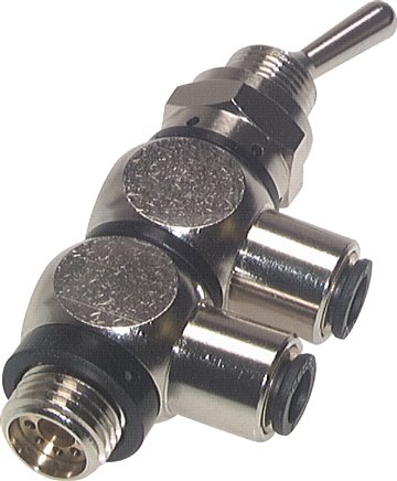 4/2-Wege Kipphebelventil 10 mm (außen) / G 1/4" (AG)