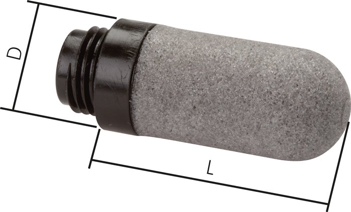 Kunststoff-Schalldämpfer, gesintert (Standard), G 1/2"