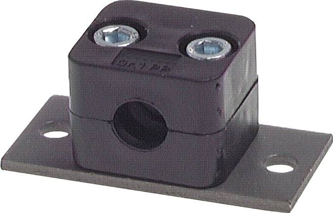 Rohrschelle, 20mm, Baugröße 3, leichte Baureihe, verlängerte Anschweißplatte