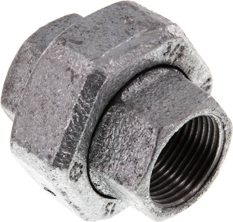 Verschraubung flach dichtend Rp 3/4" (IG),Temperguss verzinkt