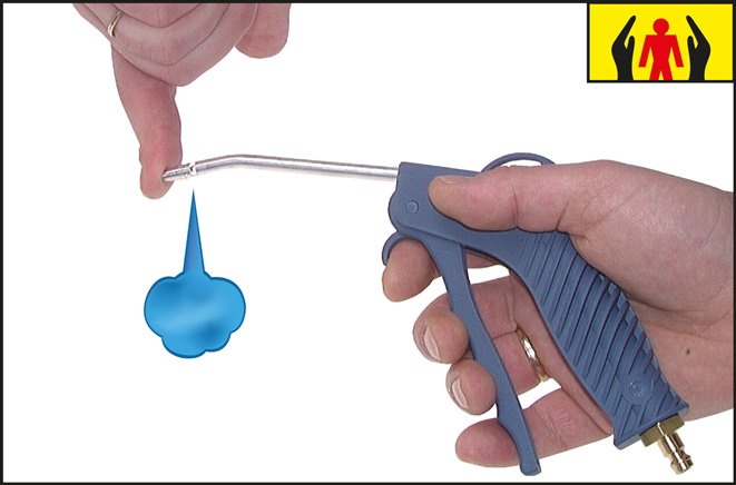Kunststoff Ausblaspistole,Verlängerungsrohr/Sicherheitsdüse, mit Kupplungsstecker 7,2mm