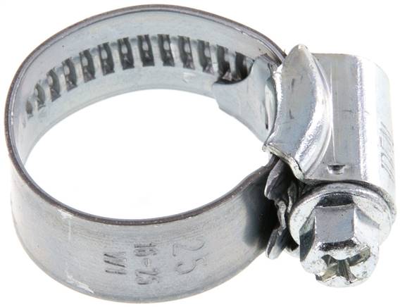 12mm Schlauchschelle 16 - 25mm, Stahl verzinkt (W1) (IDEAL)