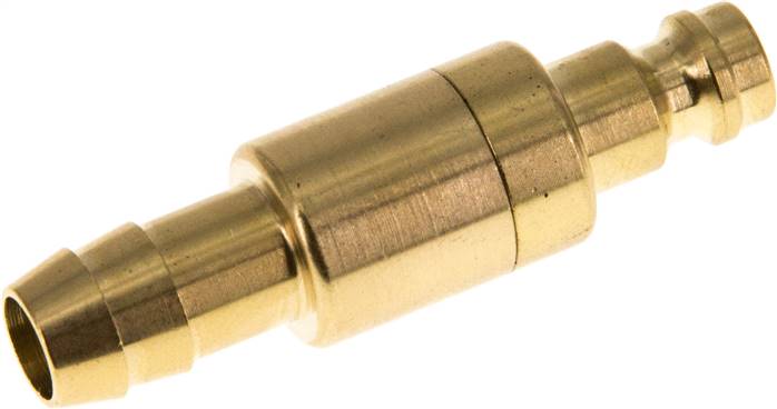 Kupplungsstecker (NW5) 9 (3/8")mm Schlauch, Messing, beidseitig absperrend