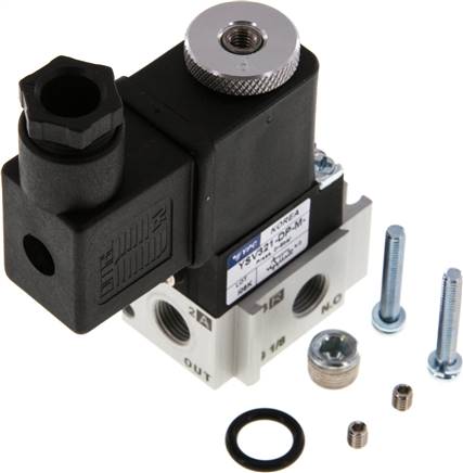 3/2-Wege Magnetventil, G 1/8" (Zuluft M5), Federrückstellung (NO), 12 V=