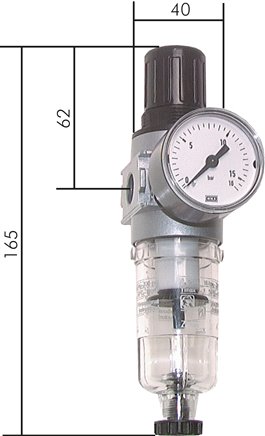 MULTIFIX Filterregler, G 1/4", 0,1 - 3bar, Baureihe 0, Kondensatablass automatisch (drucklos geschlossen)
