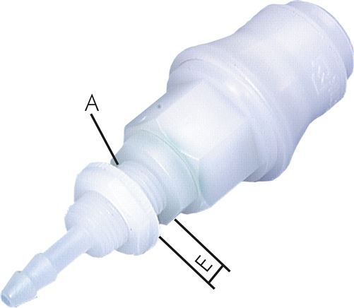 Schott-Schnellkupplung (NW5) 4mm Schlauch, PVDF