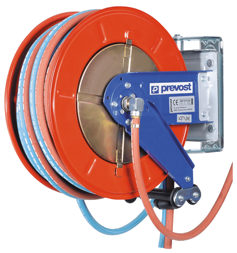 Prevost Schlauchaufroller 15 m für Gas ohne Kupplung, offene Trommel DGO1015OA
