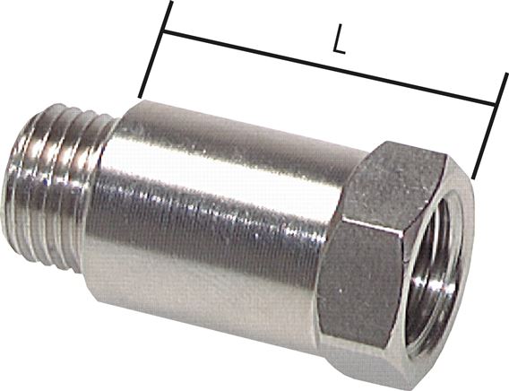 Gewindeverlängerung G 1/2"-16mm, Messing vernickelt