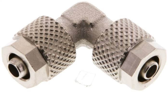 Winkel-Verschraubung 6x4mm, Messing vernickelt
