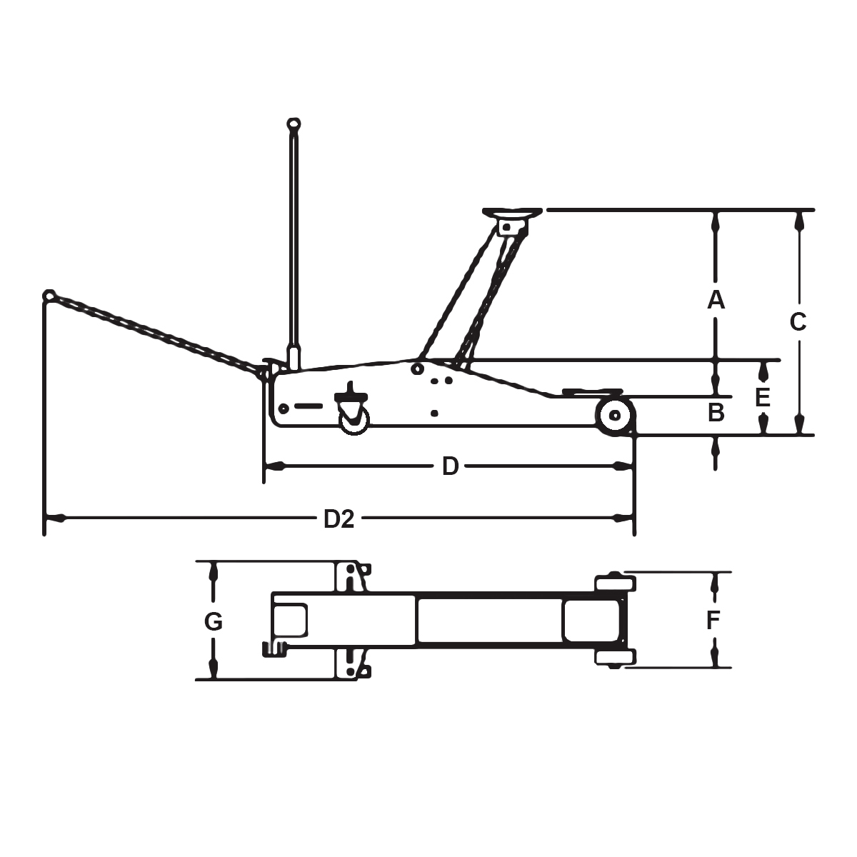 Rodcraft Rangierwagenheber 1,5t RH136 – ersetzt RH135 (8951082025)