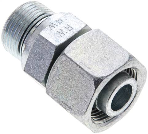 Einstellb. Schneidringverschr. M 22x1,5-16 S, Stahl verzinkt