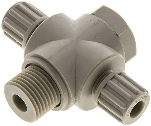 T-Verschraubung G 1/2"-8x6mm, Polypropylen, Hohlschraube