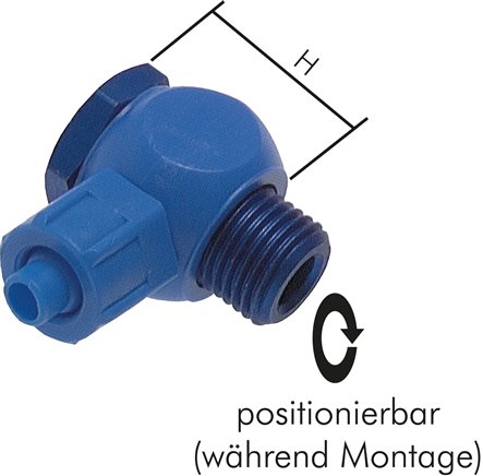 Winkel-Verschraubung G 1/4"-8x6mm, Kunststoff (POM), Hohlschraube