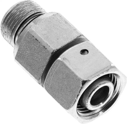 Einstellb. Schneidringverschr. G 3/8"-12 L, Stahl verzinkt, mit Dichtkegel und O-Ring