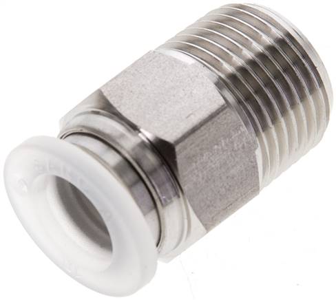Gerader Steckanschluss R 3/8"-10mm, IQS-PP, Polypropylen mit Edelstahl-Gewinde