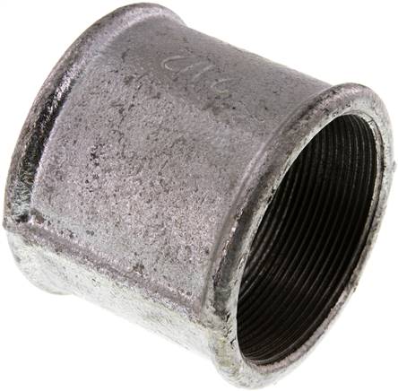 Rundmuffe Rp 2-1/2"-Rp 2-1/2", Temperguss verzinkt