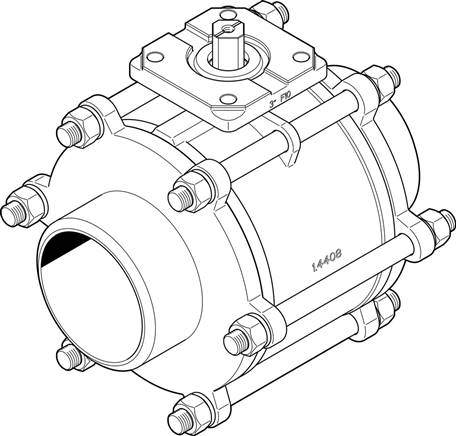 FESTO VZBA-4"-WW-63-T-22-F10-V4V4T (1686705) Kugelhahn
