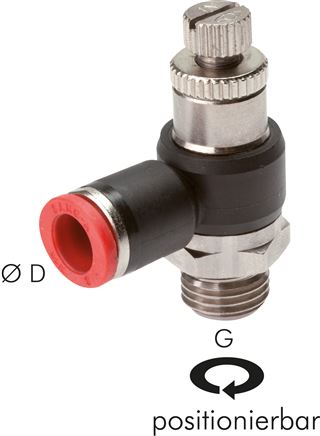 Winkel-Drosselrückschlagventil G 1/2"-12mm,zuluftregelnd