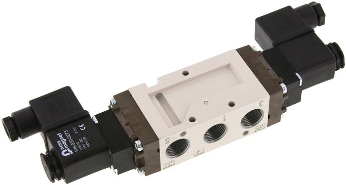 5/2-Wege Magnetventil, G 3/8", Impulsventil, 24 V AC